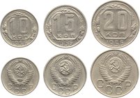 Russia - USSR Lot 10-15-20 Kopeks 1956 Leningrad Mint
Copper-Nickel