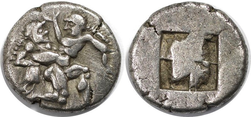 Griechische Münzen, Thrakische Inseln - Thasos. AR Drachm (ca 500-463 v.Chr.), S...