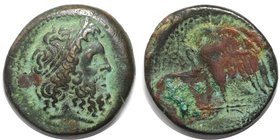 Griechische Münzen, AEGYPTUS. Ptolemäus II. (285-246 v. Chr), Æ 27mm, Sicilian mint(?), Zeus / Eagle-Arten, Svoronos 610. Bronze. Aus der Sammlung des...