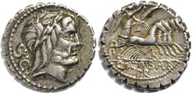 Römische Münzen, MÜNZEN DER RÖMISCHEN REPUBLIK. Später-Denarius-Münzen (ca. 154-41 v. Chr.) - Q. Antonius Balbus - AR Serrate Denarius (Rome 83-82 v. ...