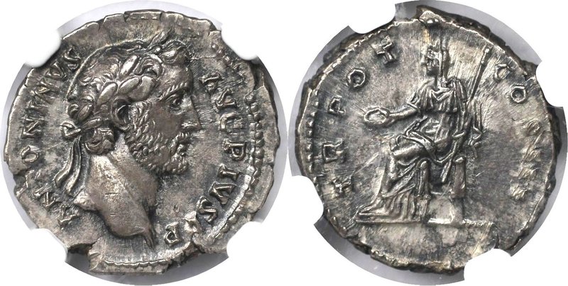 Römische Münzen, MÜNZEN DER RÖMISCHEN KAISERZEIT. Antoninus Pius, AR Denarius (3...