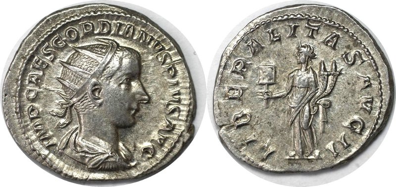 Römische Münzen, MÜNZEN DER RÖMISCHEN KAISERZEIT. ROM. GORDIANUS III. Antoninian...