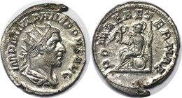 Römische Münzen, MÜNZEN DER RÖMISCHEN KAISERZEIT. ROM. PHILIPPUS I. ARABS. Antoninianus 244-247 n. Chr, Silber. 4.08 g. RIC 44b. Stempelglanz