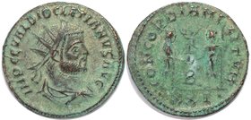 Römische Münzen, MÜNZEN DER RÖMISCHEN KAISERZEIT. Diocletianus 284-305 n. Chr, Antoninianus. Kopf des Kaisers / Kaiser und Jupiter eine Victoria halte...