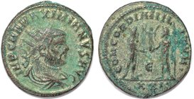 Römische Münzen, MÜNZEN DER RÖMISCHEN KAISERZEIT. Maximianus Herculius, 286-310 n.Chr, Antoninianus. Kopf des Kaisers / Kaiser und Jupiter. Є in cente...