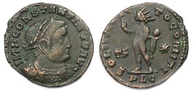 Römische Münzen, MÜNZEN DER RÖMISCHEN KAISERZEIT. Constantinus I. (306-337 n. Chr). Follis (Lugdunum) 315-316 n. Chr, Vs: IMP CONSTANTINVS AVG Rs: SOL...
