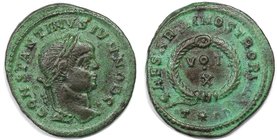 Römische Münzen, MÜNZEN DER RÖMISCHEN KAISERZEIT. Constantinus Junior als Caesar 317-337 n. Chr. Follis (Arelate), Vs: CONSTANTINVS IVN NOB C. Rs: VOT...