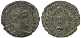 Römische Münzen, MÜNZEN DER RÖMISCHEN KAISERZEIT. Constantinus (II.) als Caesar 317-337 n. Chr. Follis (Trier), 2. Offizin. Vs: CONSTANTINVSIVNNOBC Rs...
