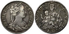 RDR – Habsburg – Österreich, RÖMISCH-DEUTSCHES REICH. Maria Theresia (1740-1780). 10 Denare 1743, für Ungarn. Silber. Vorzüglich