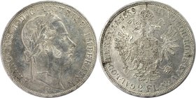 RDR – Habsburg – Österreich, RÖMISCH-DEUTSCHES REICH. Franz Joseph I. (1848-1916). 2 Florin (2 Gulden) 1859 B, Silber. KM 2230. Vorzüglich. Kratzer. F...