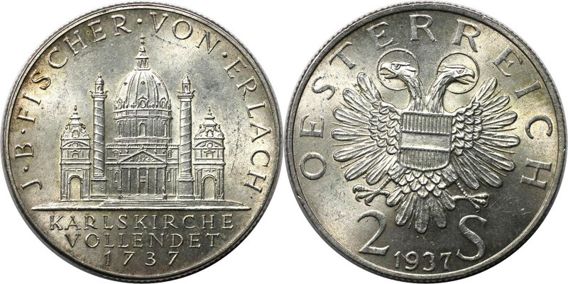 RDR – Habsburg – Österreich, REPUBLIK ÖSTERREICH. Fertigstellung Karlskirche. 2 ...