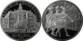 RDR – Habsburg – Österreich, REPUBLIK ÖSTERREICH. Schloss Ambras. 10 Euro 2002, Silber. KM 3096. Polierte Platte