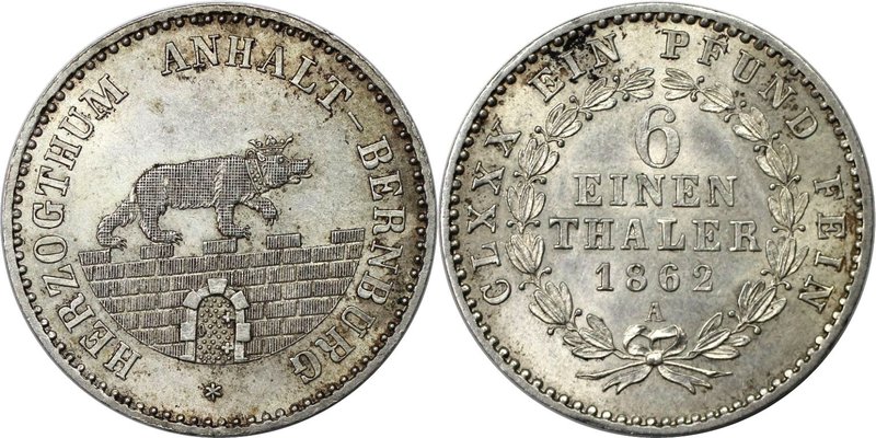Altdeutsche Münzen und Medaillen, ANHALT-BERNBURG. Alexander Carl (1834-1863). 1...
