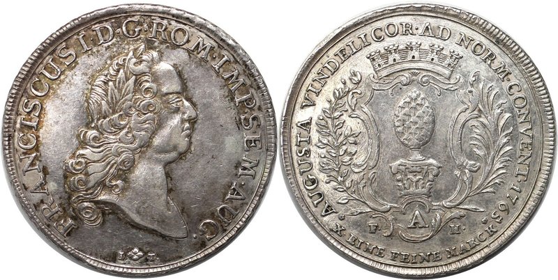 Altdeutsche Münzen und Medaillen, AUGSBURG-STADT. Konventionstaler 1765, mit Tit...