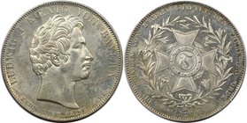 Altdeutsche Münzen und Medaillen, BAYERN / BAVARIA. Ludwig I. (1825-1848). Konv.-Taler 1827, Theresien-Orden. Silber. Dav. 561, AKS 119, Kahnt 81, Thu...
