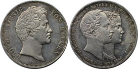 Altdeutsche Münzen und Medaillen, BAYERN / BAVARIA. Ludwig I. (1825-1848). Geschichtsdoppeltaler 1842, Silber. AKS 104. Sehr schön-vorzüglich
