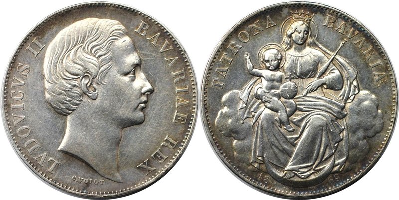 Altdeutsche Münzen und Medaillen, BAYERN / BAVARIA. Ludwig II. (1864-1886). Vere...