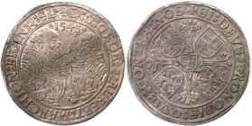 Altdeutsche Münzen und Medaillen, BRANDENBURG IN FRANKEN. Georg und Albrecht (1527-1543). 1 Gulden 1543, Silber. Dav 8967. Vorzüglich