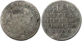 Altdeutsche Münzen und Medaillen, BRANDENBURG IN PREUSSEN. Friedrich II. (1740-1786). 1/12 Taler 1766 A, Berlin. KM 298. Sehr schön