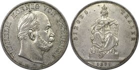 Altdeutsche Münzen und Medaillen, BRANDENBURG IN PREUSSEN. Wilhelm I. (1861-1888). Siegestaler 1871 A, Silber. KM 500, AKS 118, Kahnt 390. Stempelglan...