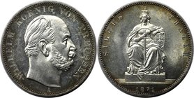 Altdeutsche Münzen und Medaillen, BRANDENBURG IN PREUSSEN. Wilhelm I. (1861-1888). Siegestaler 1871 A, Sieg über Frankreich. Silber. AKS 118. Stempelg...