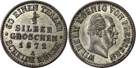 Altdeutsche Münzen und Medaillen, BRANDENBURG IN PREUSSEN. Wilhelm I. (1861-1888). 1/2 Silbergroschen 1872 A, Silber. Jaeger 88, AKS 104. Vorzüglich-S...