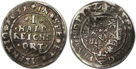 Altdeutsche Münzen und Medaillen, BRAUNSCHWEIG-LÜNEBURG-CELLE. 1/2 Reichsort (1/8 Taler) 1631 HS, Silber. KM # 88. Sehr schön