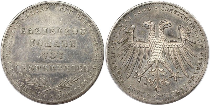 Altdeutsche Münzen und Medaillen, FRANKFURT. Frankfurt am Main. Doppelgulden 184...