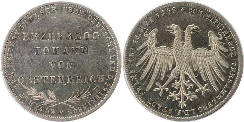 Altdeutsche Münzen und Medaillen, FRANKFURT-STADT. Erzherzog Johann von Österrei...