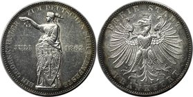 Altdeutsche Münzen und Medaillen, FRANKFURT - STADT. Schützenfest. Taler 1862, Silber. AKS 44. Vorzüglich+