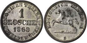Altdeutsche Münzen und Medaillen, HANNOVER. Georg V. (1851-1866). 1 Groschen 1863 B, Silber. KM 236. Vorzüglich-Stempelglanz