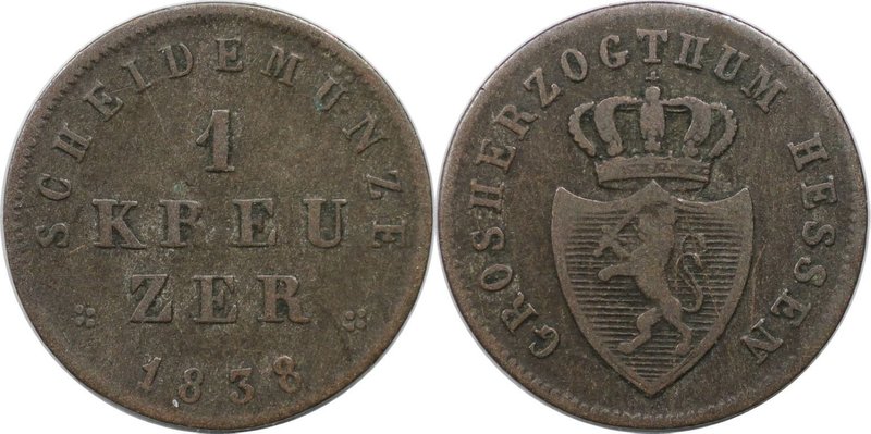 Altdeutsche Münzen und Medaillen, HESSEN - DARMSTADT. Ludwig II. (1830-1848). 1 ...