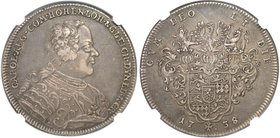 Altdeutsche Münzen und Medaillen, HOHENLOHE-KIRCHBERG. Karl August (1737-1767). Taler 1738 WN, Nurnberg, Silber. KM 6, Dav. 2358. NGC VF-35. Kabinett ...
