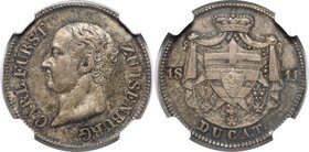 Altdeutsche Münzen und Medaillen, ISENBURG. Karl I. Pattern Dukat 1811, Silber. AKS-1, KM Pn5. NGC MS-62