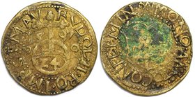Altdeutsche Münzen und Medaillen, Minden-Bistum. Anton von Schaumburg (1587-1599). 1/24 Taler (Groschen) 1597. Schön. Selten!