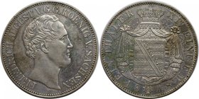 Altdeutsche Münzen und Medaillen, SACHSEN. Friedrich August II. (1836-1854). Taler 1848 F, Silber. Dav. 875. KM 1148. AKS 99. Vorzüglich