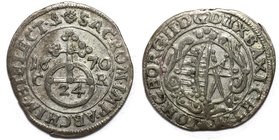 Altdeutsche Münzen und Medaillen, SACHSEN - ALBERTINE. Johann Georg II. (1656-1680). 1/24 Taler (Groschen) 1670 CR. KM 520. Sehr schön+