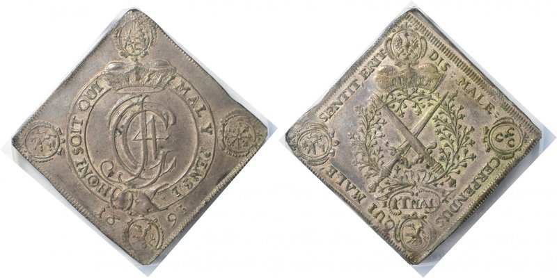 Altdeutsche Münzen und Medaillen, SACHSEN - ALBERTINE. Johann Georg IV. Klippe T...