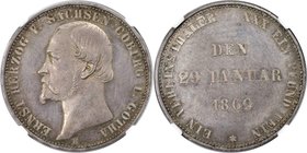 Altdeutsche Münzen und Medaillen, SACHSEN - COBURG - GOTHA. Ernst II (1844-1893). Taler 1869 B, Dresden, Silber. KM C122. NGC MS-64