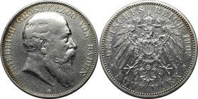 Deutsche Münzen und Medaillen ab 1871, REICHSSILBERMÜNZEN, Baden, Friedrich I (1852-1907). 5 Mark 1902 G, Silber. Jaeger 33. Sehr schön, Kratzer