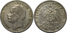 Deutsche Münzen und Medaillen ab 1871, REICHSSILBERMÜNZEN, Baden, Friedrich II. (1907-1918). 3 Mark 1909 G, Silber. Jaeger 39. Sehr schön