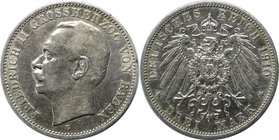 Deutsche Münzen und Medaillen ab 1871, REICHSSILBERMÜNZEN, Baden, Friedrich II. (1907-1918). 3 Mark 1910 G, Silber. Jaeger 39. Sehr schön-vorzüglich...