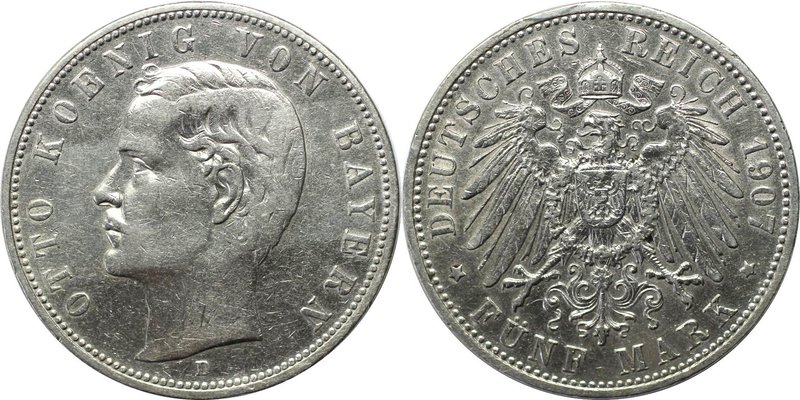 Deutsche Münzen und Medaillen ab 1871, REICHSSILBERMÜNZEN, Bayern, Otto (1886-19...