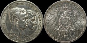 Deutsche Münzen und Medaillen ab 1871, REICHSSILBERMÜNZEN, Braunschweig-Lüneburg. Ernst August (1913-1916). 3 Mark 1915 A, Silber. Jaeger 57. Stempelg...