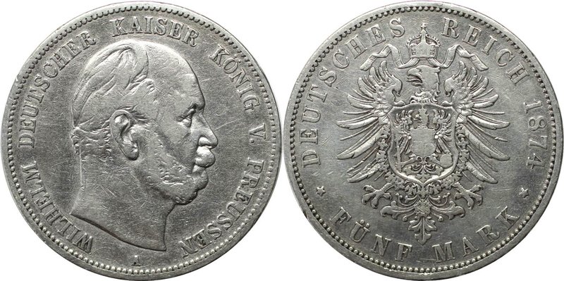 Deutsche Münzen und Medaillen ab 1871, REICHSSILBERMÜNZEN, Preußen, Wilhelm I. (...