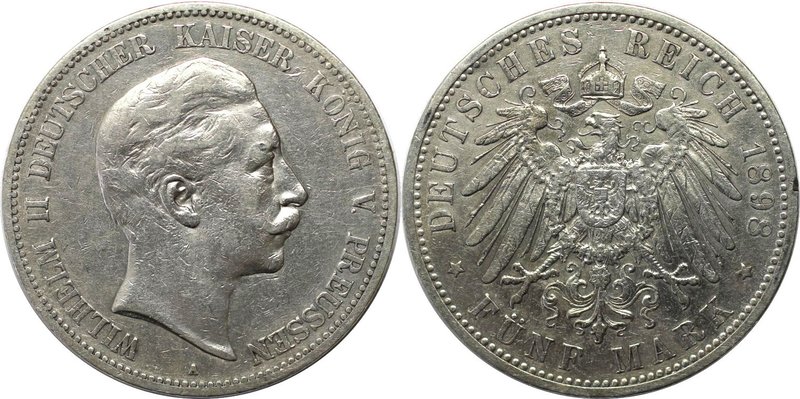 Deutsche Münzen und Medaillen ab 1871, REICHSSILBERMÜNZEN, Preußen, Wilhelm II. ...