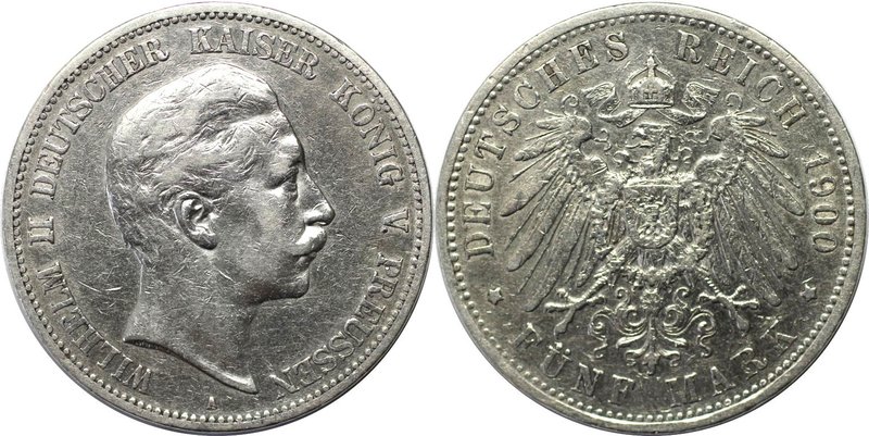 Deutsche Münzen und Medaillen ab 1871, REICHSSILBERMÜNZEN, Preußen, Wilhelm II. ...