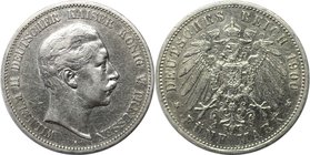 Deutsche Münzen und Medaillen ab 1871, REICHSSILBERMÜNZEN, Preußen, Wilhelm II. (1888-1918). 5 Mark 1900 A, Silber. Jaeger 104. Sehr schön