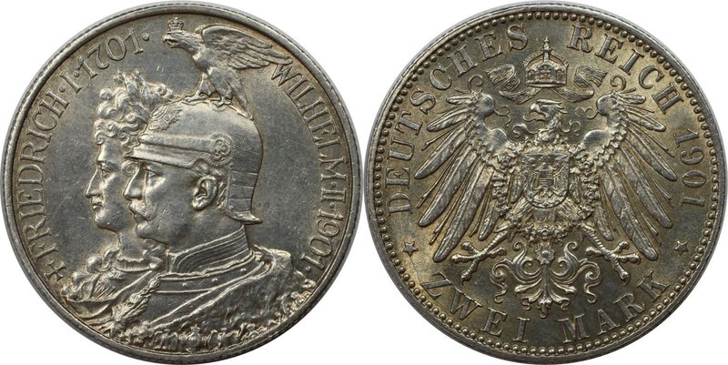 Deutsche Münzen und Medaillen ab 1871, REICHSSILBERMÜNZEN, Preußen, Wilhelm II. ...