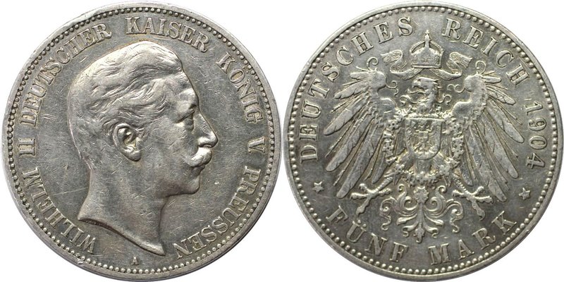 Deutsche Münzen und Medaillen ab 1871, REICHSSILBERMÜNZEN, Preußen, Wilhelm II (...